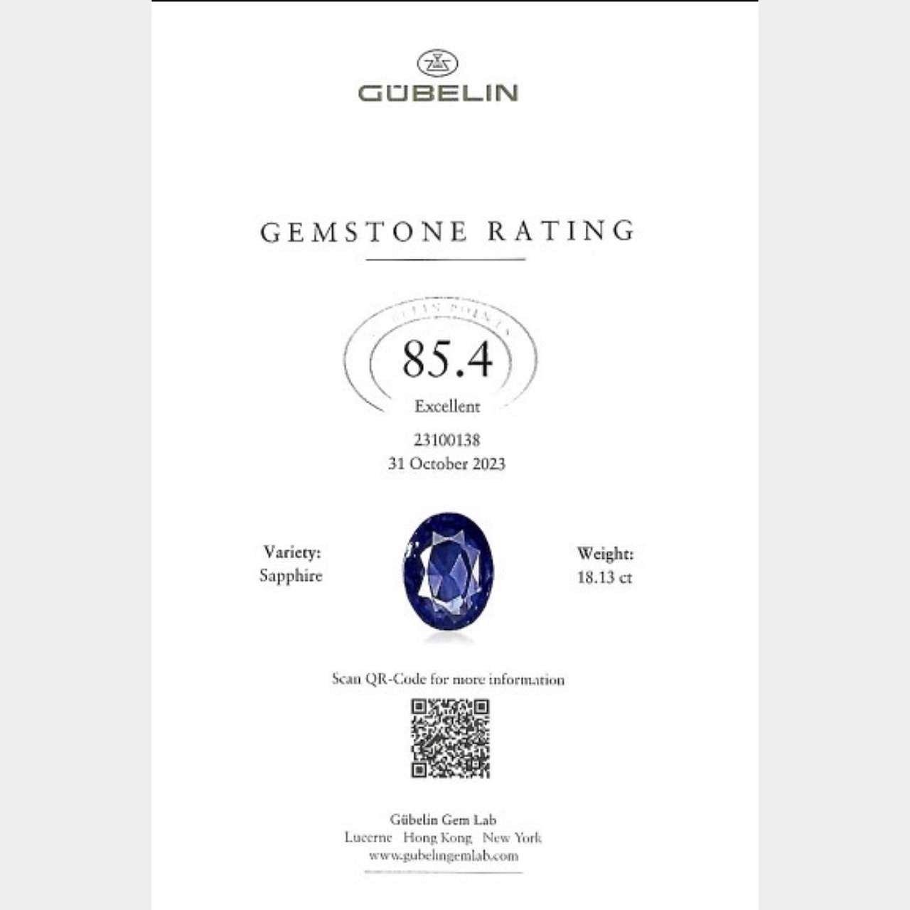 GUBELIN Certificate